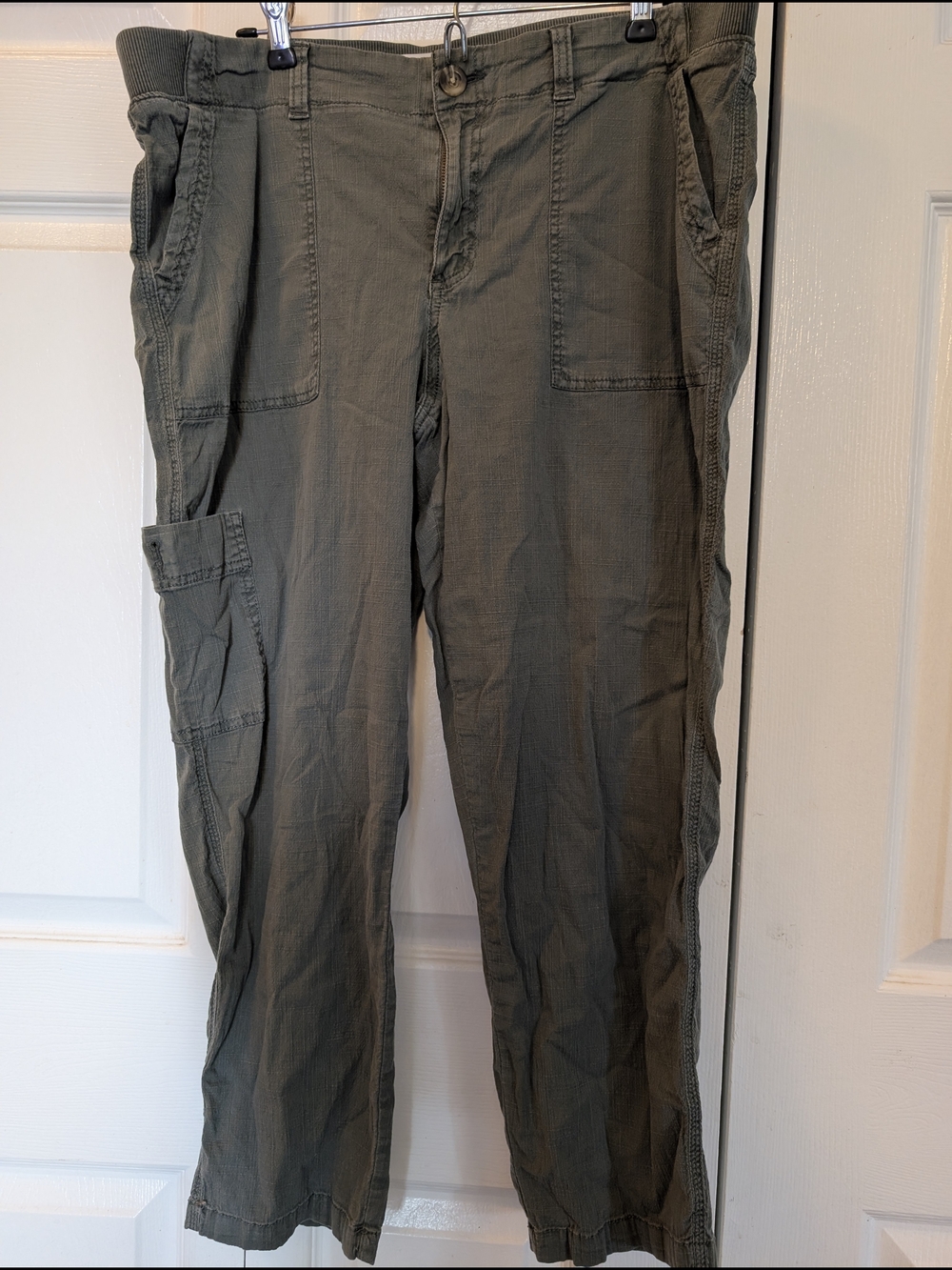 Sonoma Size 16 Olive Green Utility Cargo Pants Straight Leg